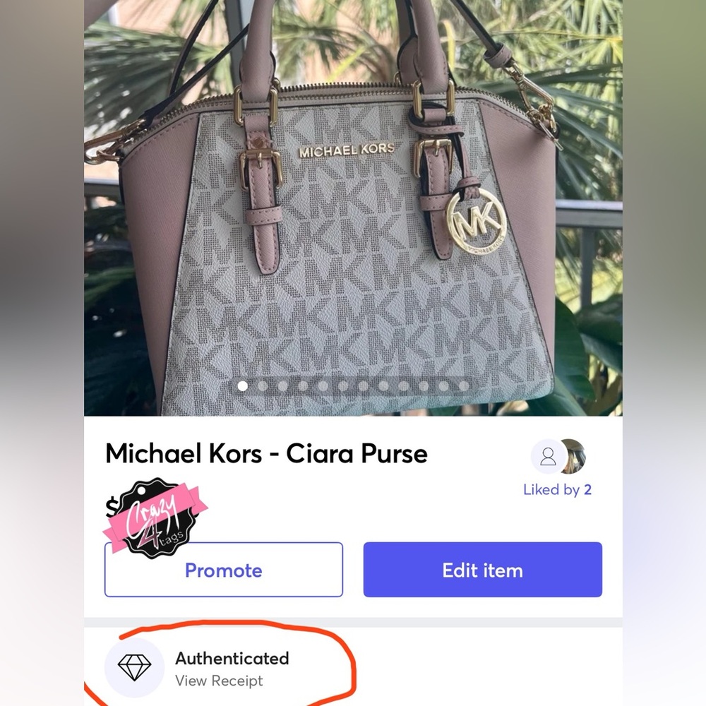 Michael Kors Pink and Cream Satchel Bag - Picture 2 of 16
